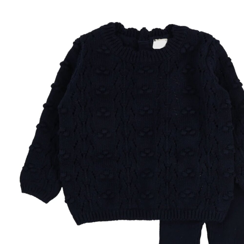 neutral gender blue knit sweater
